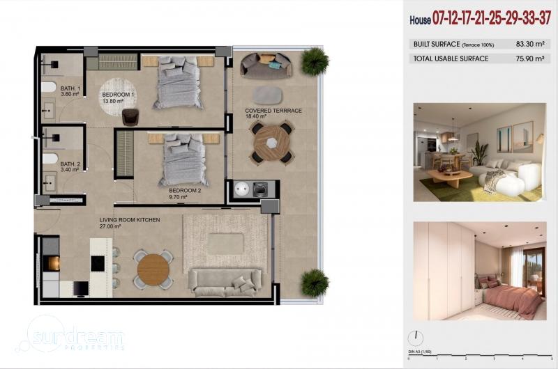 g_44070-17-8 Apartamento de nueva construcción de 2 dormitorios en Guardamar del Segura