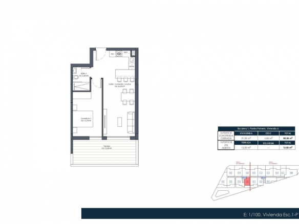Apartamento de 1 dormitorio con piscina y gimnasio a la venta en Formentera del Segura