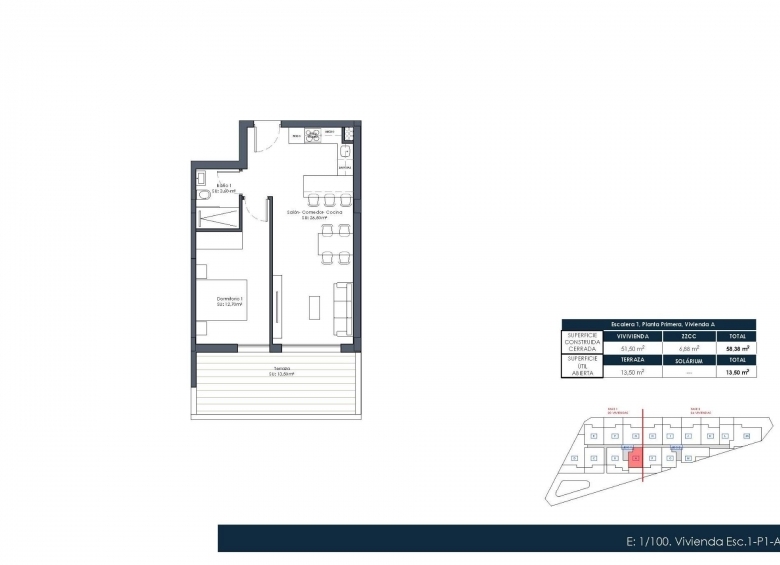 Apartamento de 1 dormitorio con piscina y gimnasio a la venta en Formentera del Segura