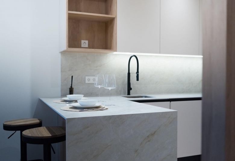 Apartamento de 1 dormitorio en planta baja a 300m del mar en Santiago de La Ribera