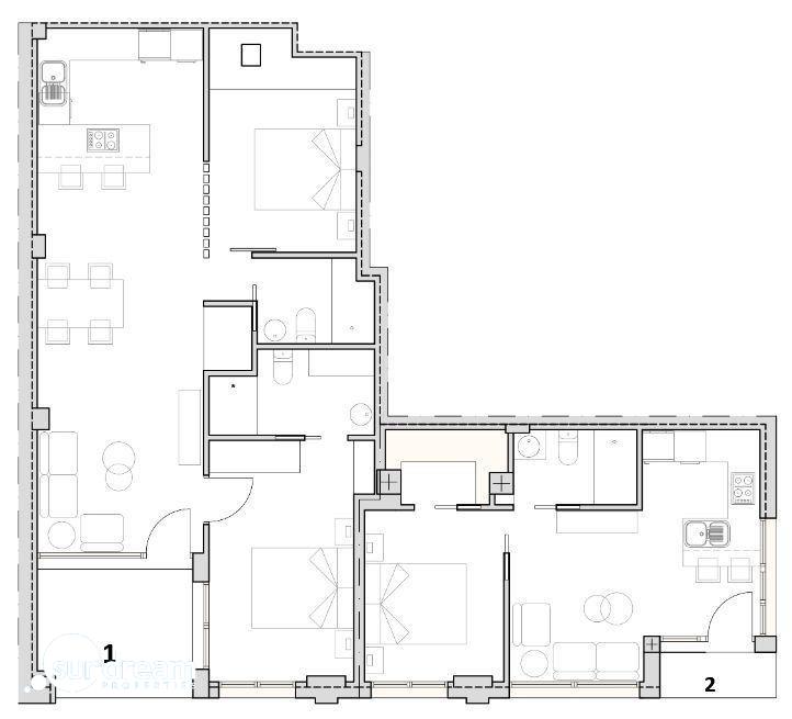 Apartamento de 1 dormitorio en planta baja a 300m del mar en Santiago de La Ribera