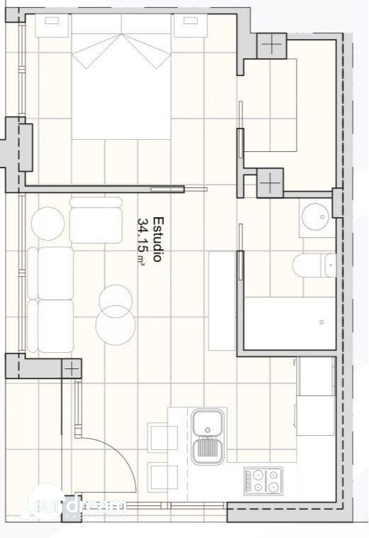 Apartamento de 1 dormitorio en planta baja a 300m del mar en Santiago de La Ribera