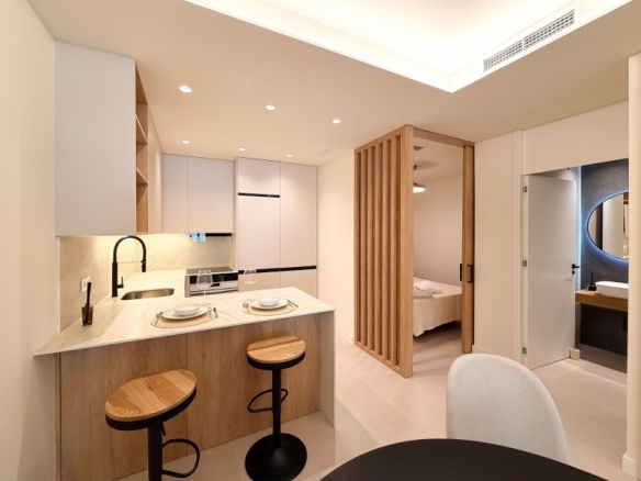 Apartamento de 1 dormitorio en planta baja a 300m del mar en Santiago de La Ribera