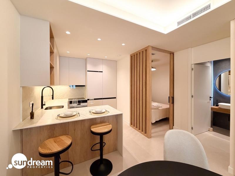 Apartamento de 1 dormitorio en planta baja a 300m del mar en Santiago de La Ribera