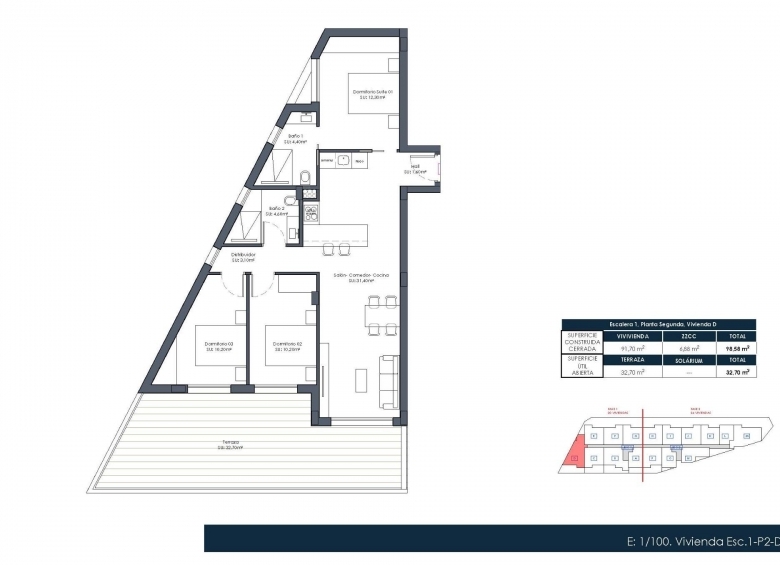 Apartamento de 3 domitorios con piscina y gimnasio en Formentera del Segura(Alicante)